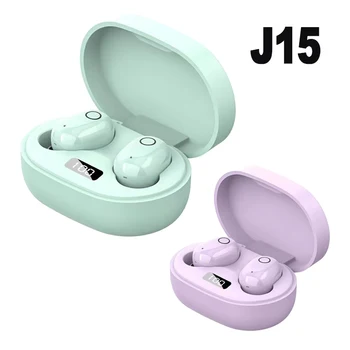 Нови Безжични слушалки J15 TWS, хендсфри говорител Bluetooth с микрофон в джоба, слот втулки за слухови апарати за телефони J15